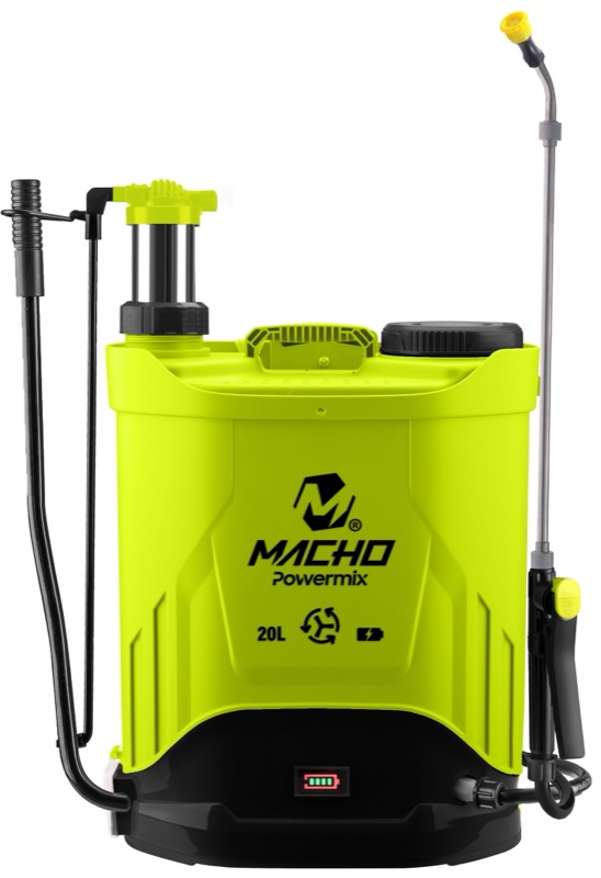 Fumigadora Eléctrica PowerMix MACHO Híbrida 2 en 1 - Vista Frontal 20 Litros Batería Recargable